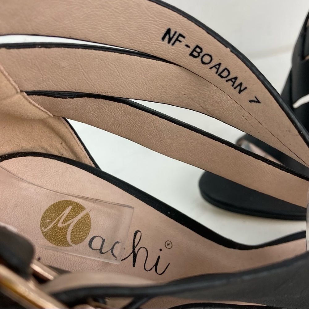 MACHI Black Strappy Boadan Heels/ Sandals   Size 7 - Picture 11 of 14